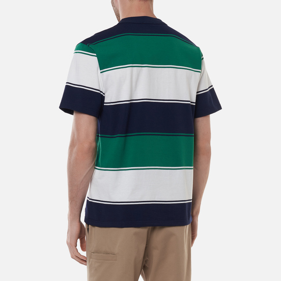 Мужская футболка Armor-Lux Heritage Large Striped Regular Fit Navire Navy/White/Billard Green