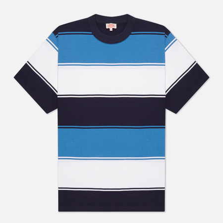 Мужская футболка Armor-Lux Heritage Large Striped Regular Fit, цвет голубой, размер M