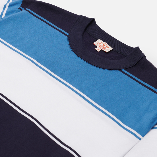Мужская футболка Armor-Lux Heritage Large Striped Regular Fit Navire Navy/White/Ozero Blue