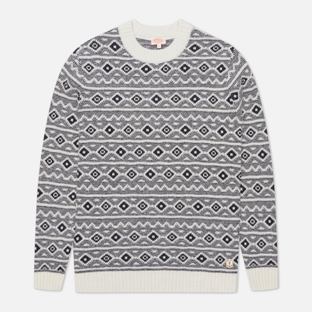 Мужской свитер Armor-Lux Heritage Jacquard Wool Crew Neck, цвет белый, размер S