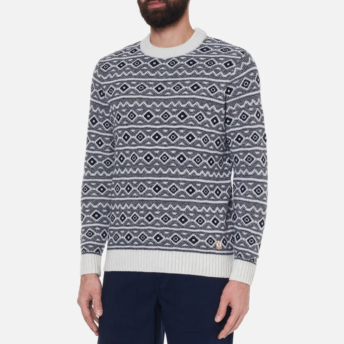Armor-Lux Мужской свитер Heritage Jacquard Wool Crew Neck