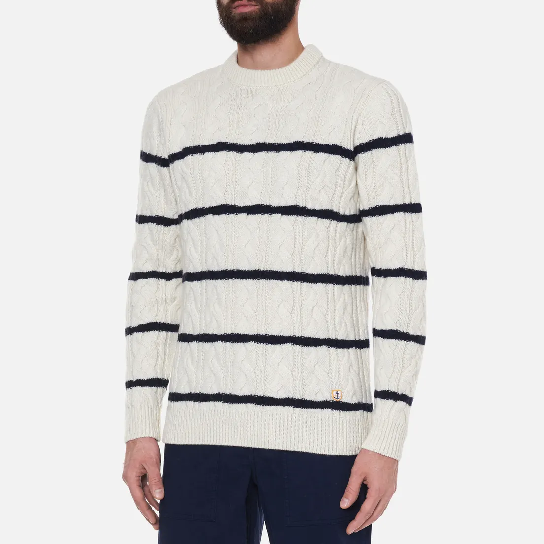 Armor-Lux Мужской свитер Heritage Striped Wool Crew Neck