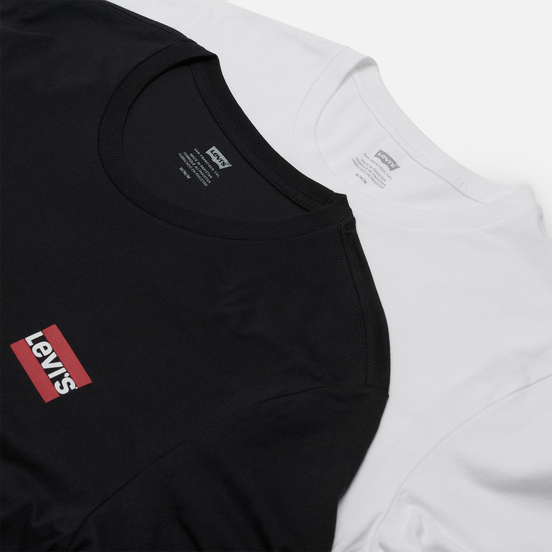 Комплект мужских футболок Levi's 2-Pack Crewneck Graphic White/Mineral Black