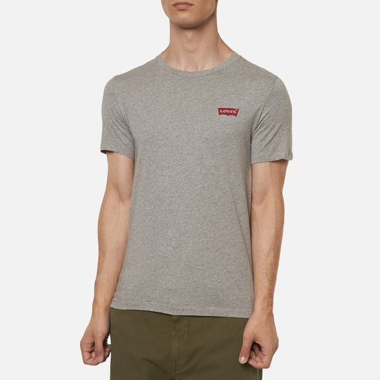 Комплект мужских футболок Levi's 2-Pack Crewneck Graphic White/Mid Tone Grey Heather
