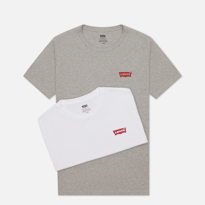 Комплект мужских футболок Levi's, цвет комбинированный, размер S 79681-0001 2-Pack Crewneck Graphic - фото 1