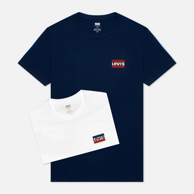 Комплект мужских футболок Levi's, цвет комбинированный, размер L 79681-0015 2-Pack Crewneck Graphic - фото 1