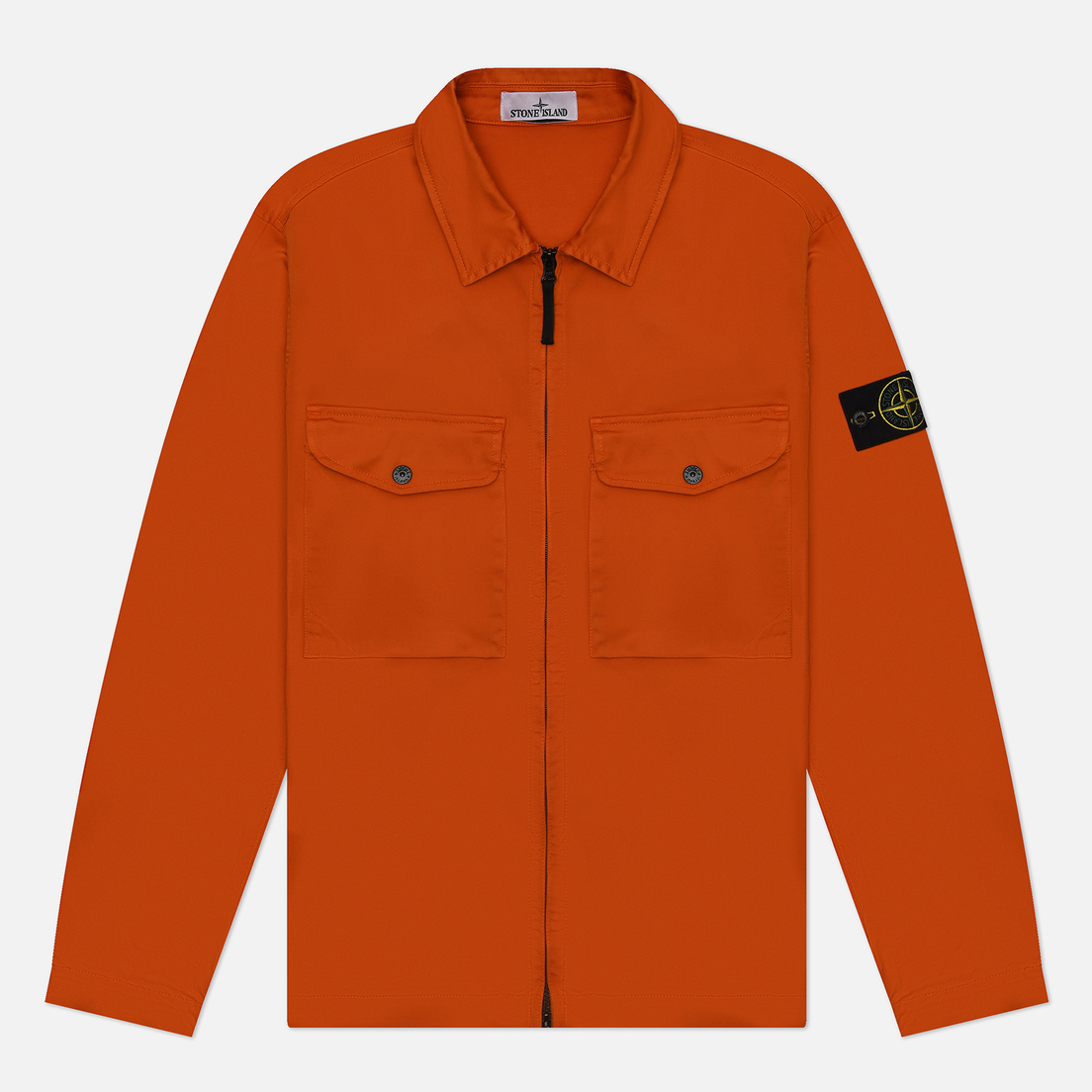Мужская рубашка Stone Island Stretch Cotton Satin Garment Dyed Overshirt, 801510812.V0032