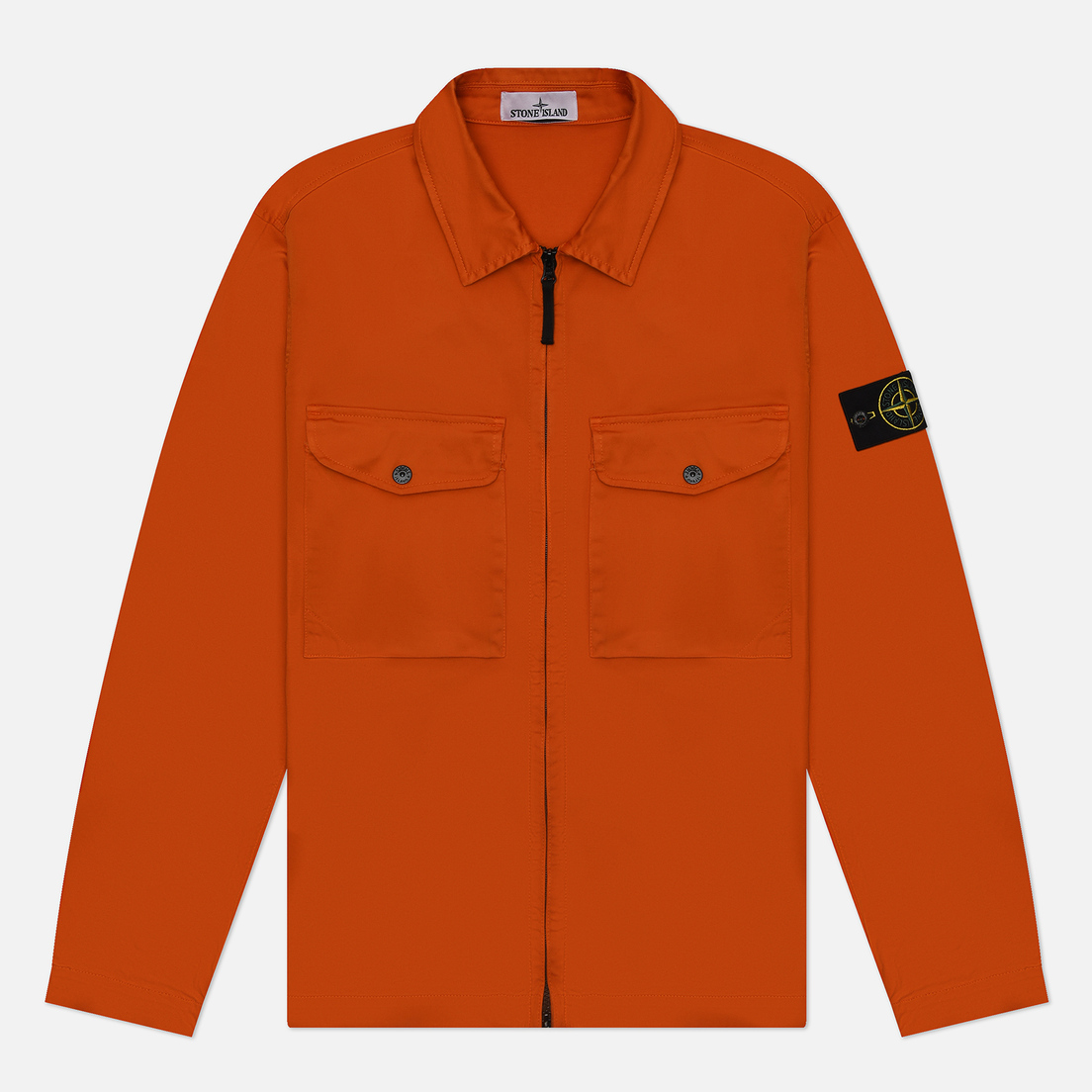 Stone Island Мужская рубашка Stretch Cotton Satin Garment Dyed Overshirt