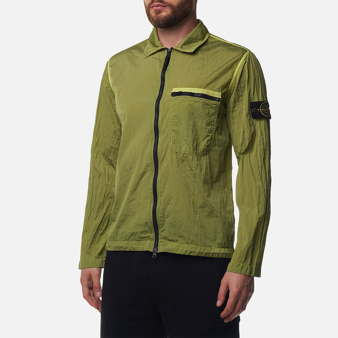 Metallic stone island overshirt on sale