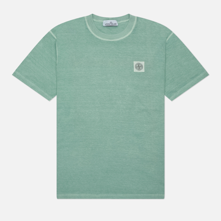 Мужская футболка Stone Island Fissato Compass Patch Logo, цвет зелёный