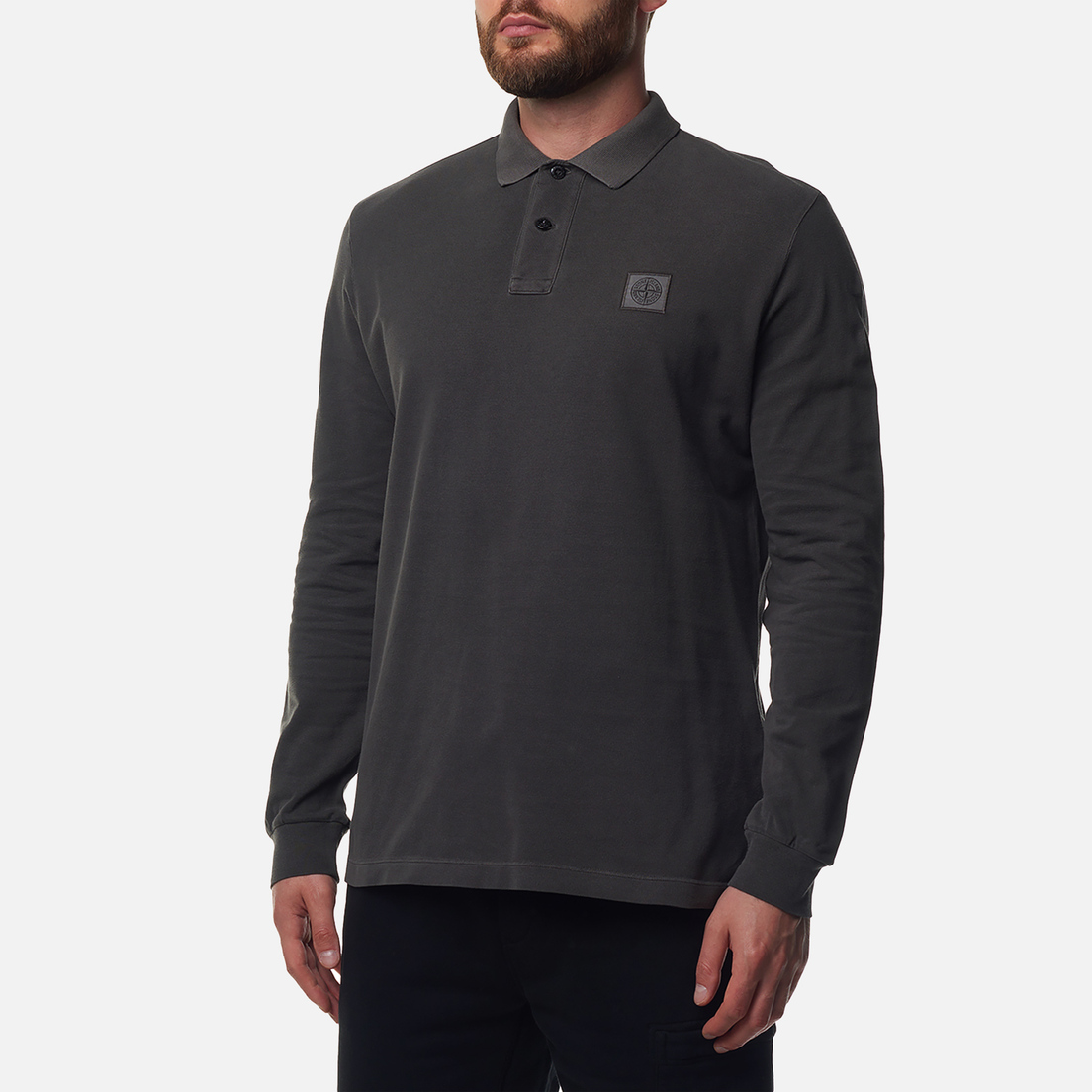 Stone Island Мужской лонгслив Compass Patch Logo Pigment Dye Polo