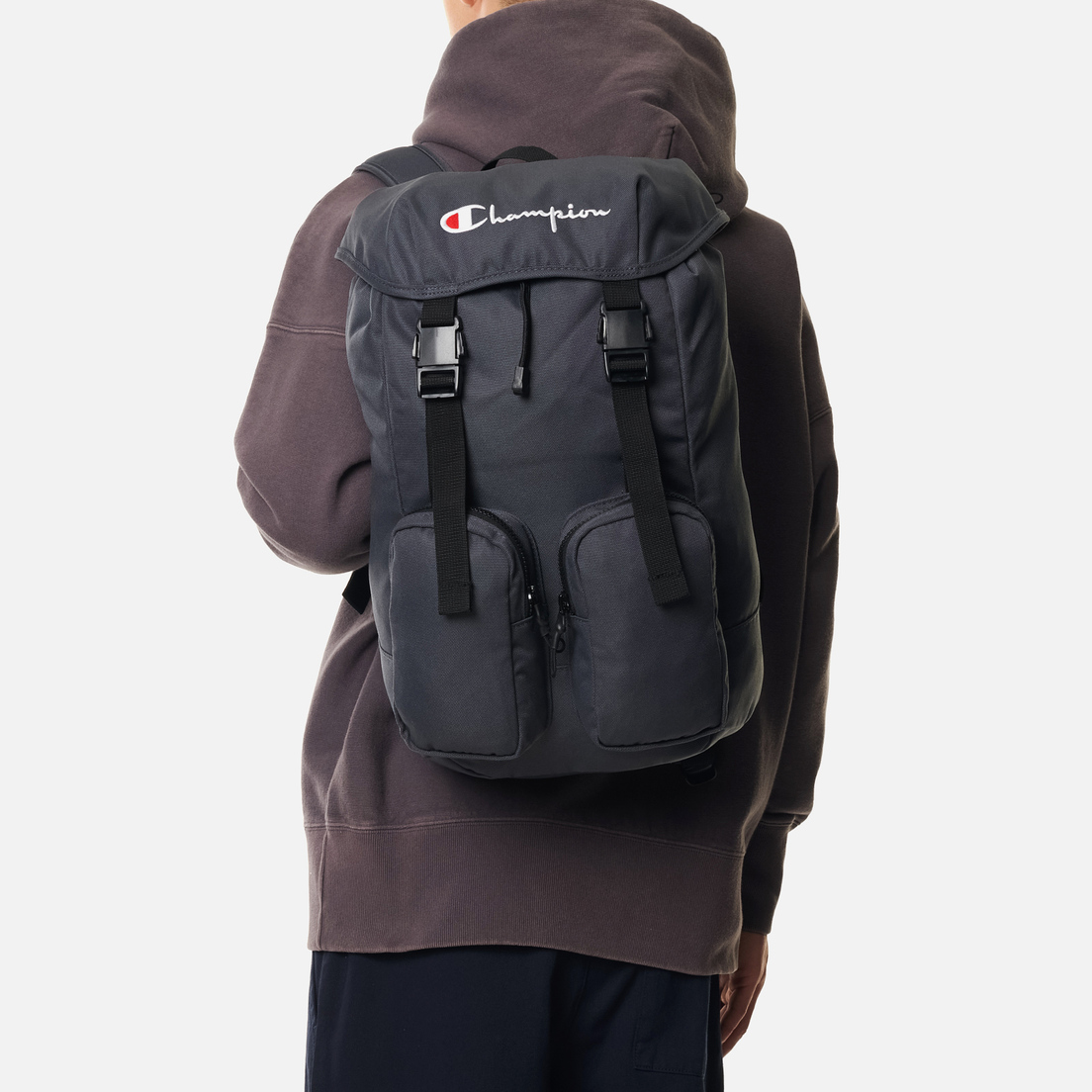 Champion Reverse Weave Рюкзак Script Logo Buckle Front Zip Pocket
