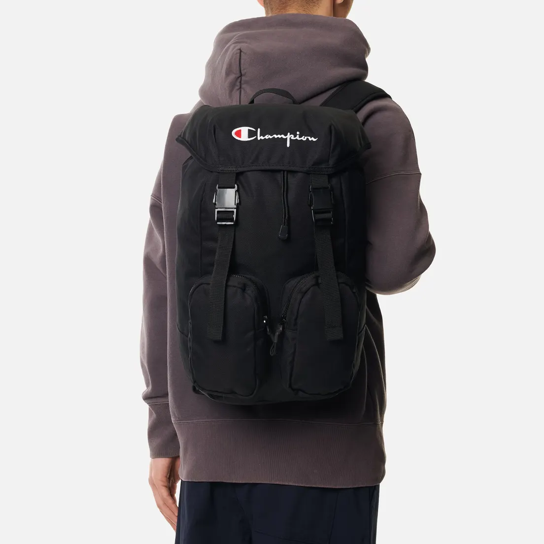 Champion Reverse Weave Рюкзак Script Logo Buckle Front Zip Pocket