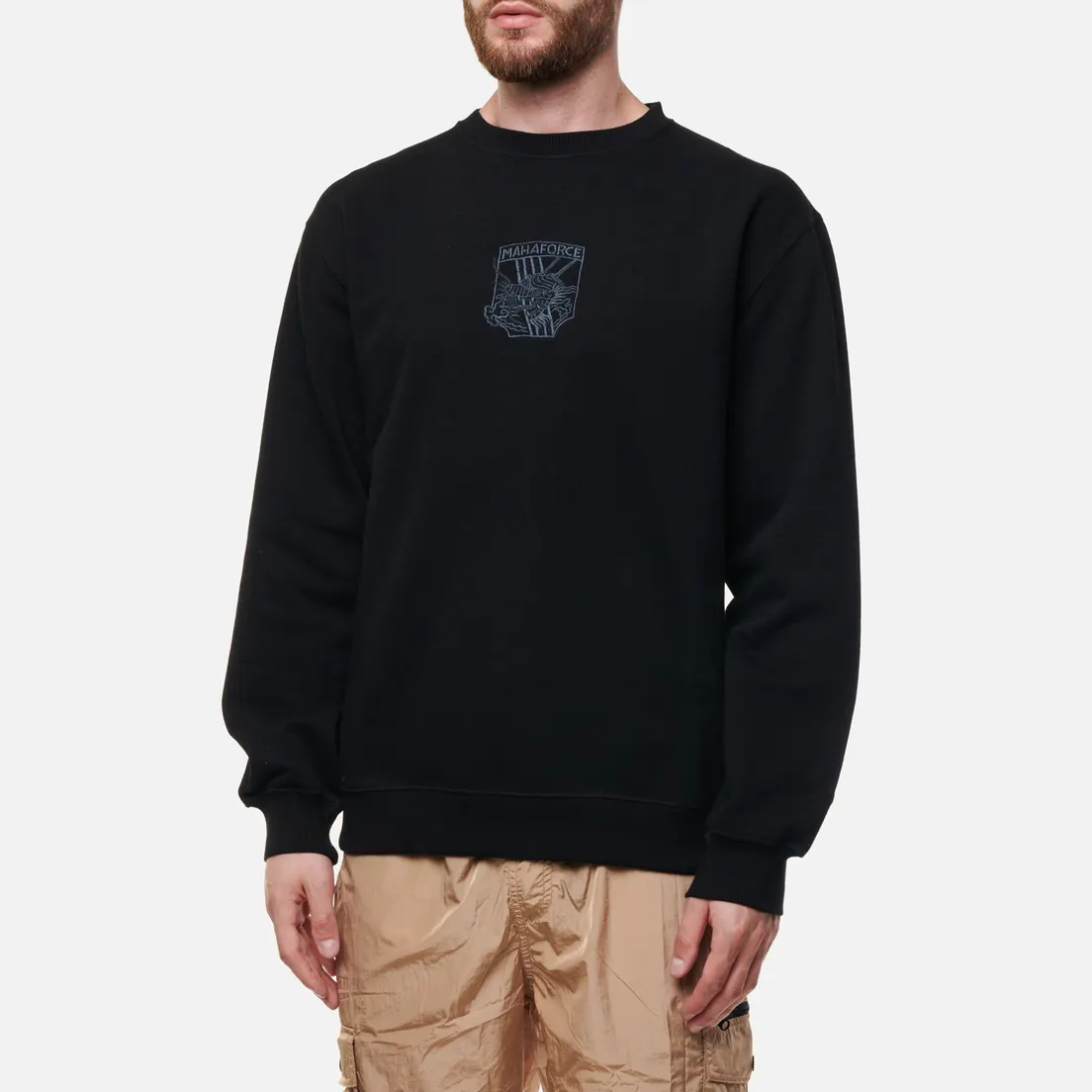 maharishi Мужская толстовка Maha Force Embroidered Crew Neck