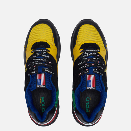 Мужские кроссовки Polo Ralph Lauren Polo Sport Racing Trackster 100 Mesh/Leather Cyber Yellow/Red/Black
