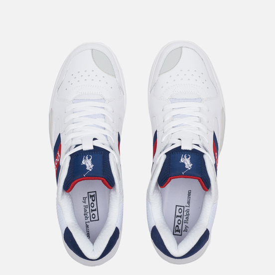Мужские кроссовки Polo Ralph Lauren Polo Court Mid Leather White/Newport Navy/Red