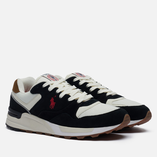 Мужские кроссовки Polo Ralph Lauren Trackster Pony Mesh/Suede Black/Creme Red Polo Pony