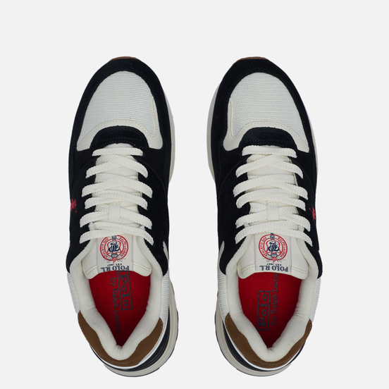 Мужские кроссовки Polo Ralph Lauren Trackster Pony Mesh/Suede Black/Creme Red Polo Pony