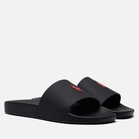   Brandshop Мужские сланцы Polo Ralph Lauren Signature Pony Slide, цвет чёрный, размер 46 EU
