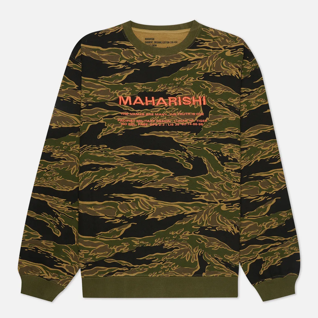 maharishi Мужская толстовка Camo Miltype Crew Neck