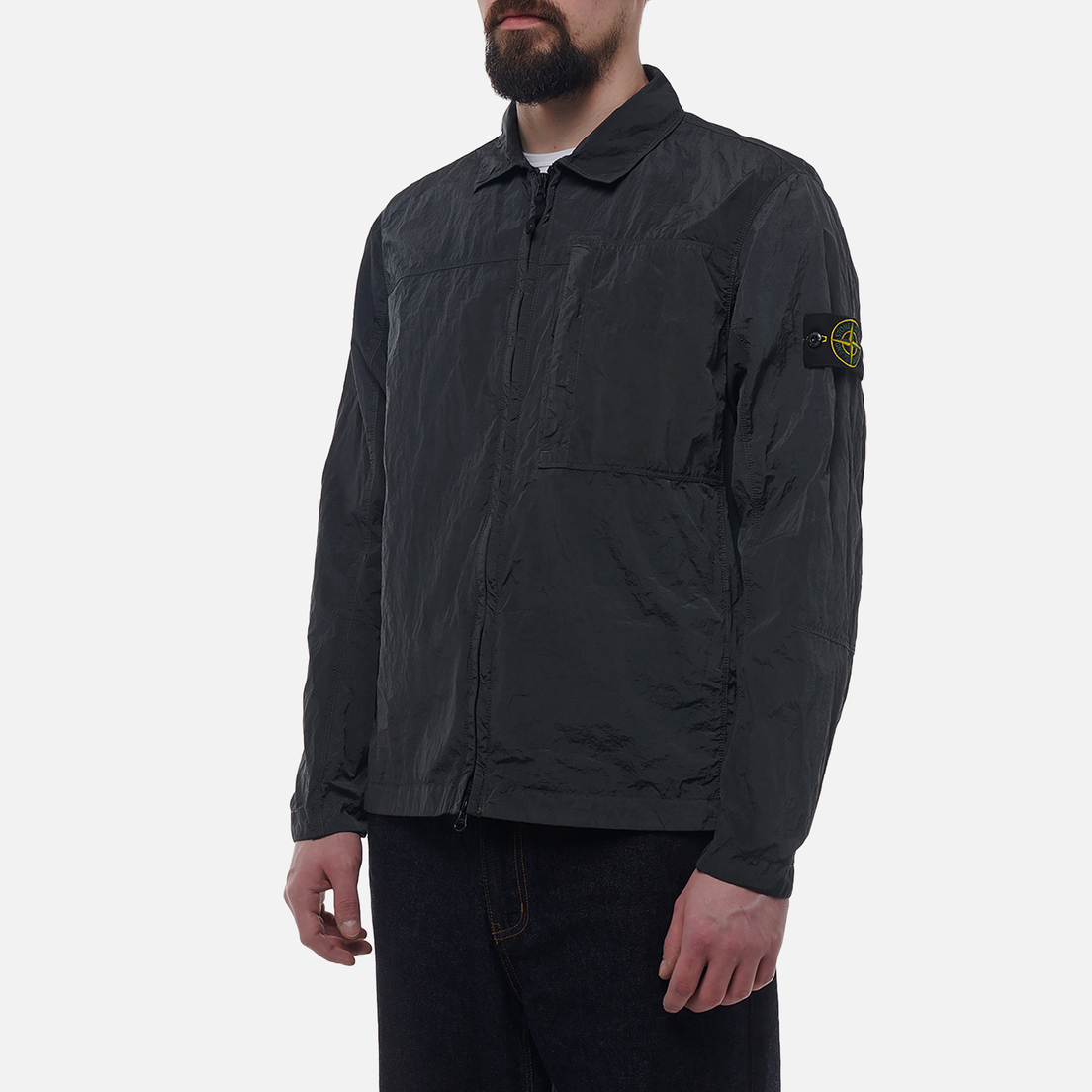 Stone Island Мужская рубашка Nylon Metal In Econyl Zip Overshirt