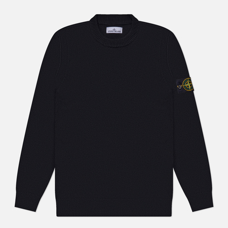 Мужской свитер Stone Island Lambswool Regular Ribbed Neckline, цвет чёрный, размер S