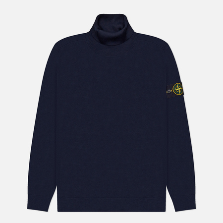 Мужской свитер Stone Island Light Pure RWS Wool Turtle Neck, цвет синий, размер L