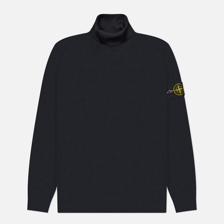 Мужской свитер Stone Island Light Pure RWS Wool Turtle Neck, цвет чёрный, размер L