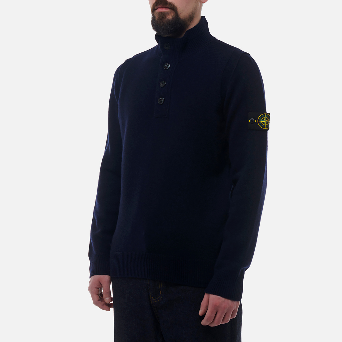 Stone Island Мужской свитер Lambswool Regular Half Zip