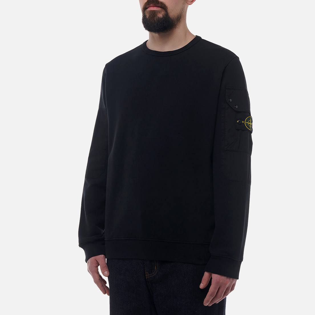 Stone Island Мужская толстовка Brushed Organic Cotton Fleece Pocket Sleeve