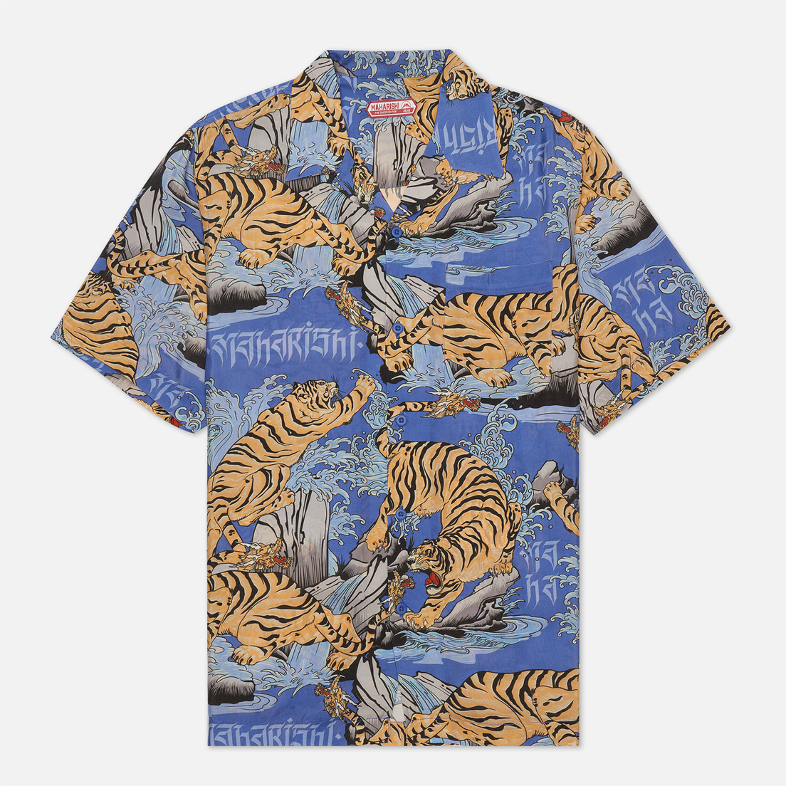 maharishi Мужская рубашка Water Tiger Camp Collar
