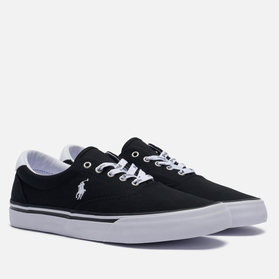 Мужские кеды Polo Ralph Lauren Thorton Recycled Canvas Black/White Polo Pony