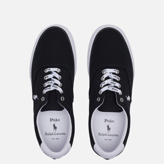 Мужские кеды Polo Ralph Lauren Thorton Recycled Canvas Black/White Polo Pony