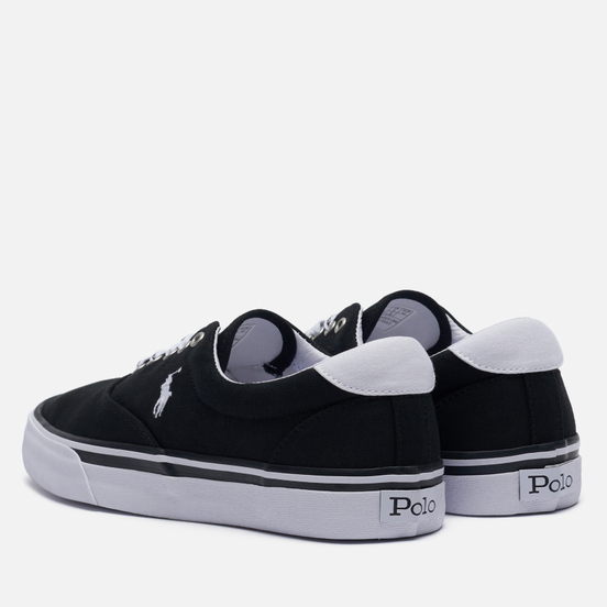 Мужские кеды Polo Ralph Lauren Thorton Recycled Canvas Black/White Polo Pony