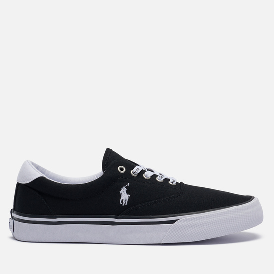 Мужские кеды Polo Ralph Lauren Thorton Recycled Canvas Black/White Polo Pony