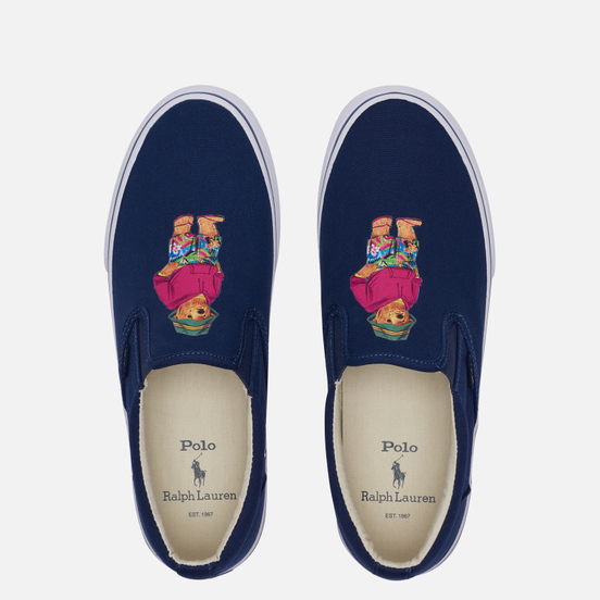 Мужские кеды Polo Ralph Lauren Thompson Slip-On Recycled Canvas Newport Navy/Bear Print
