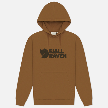 Мужская толстовка Fjallraven Logo Hoodie, цвет коричневый, размер L