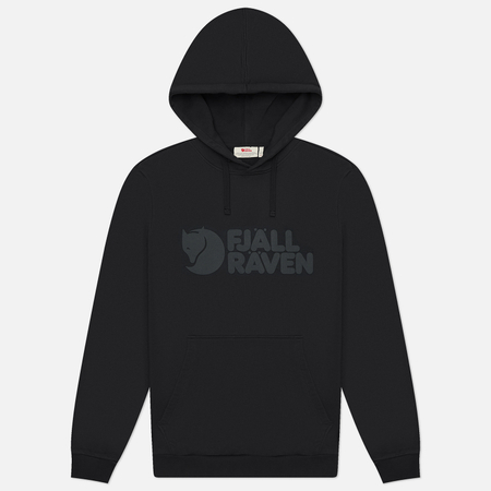 Мужская толстовка Fjallraven Logo Hoodie, цвет чёрный, размер XXL