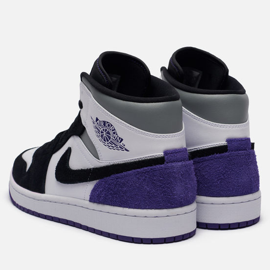 Мужские кроссовки Jordan Air Jordan 1 Mid SE White/Court Purple/Black/Particle Grey