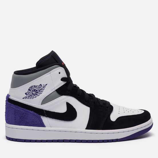 Мужские кроссовки Jordan Air Jordan 1 Mid SE White/Court Purple/Black/Particle Grey