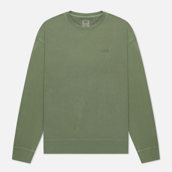 Мужская толстовка Levi's Authentic Logo Crewneck Garment Dye Hedge Green