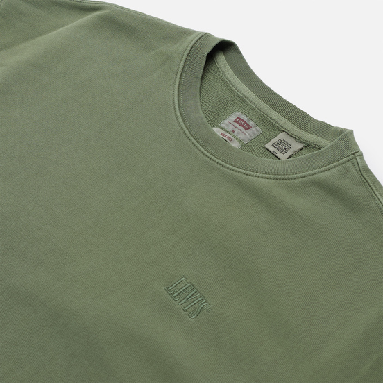 Мужская толстовка Levi's Authentic Logo Crewneck Garment Dye Hedge Green
