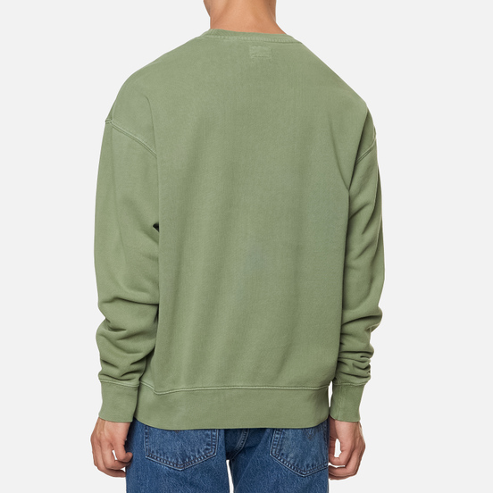 Мужская толстовка Levi's Authentic Logo Crewneck Garment Dye Hedge Green