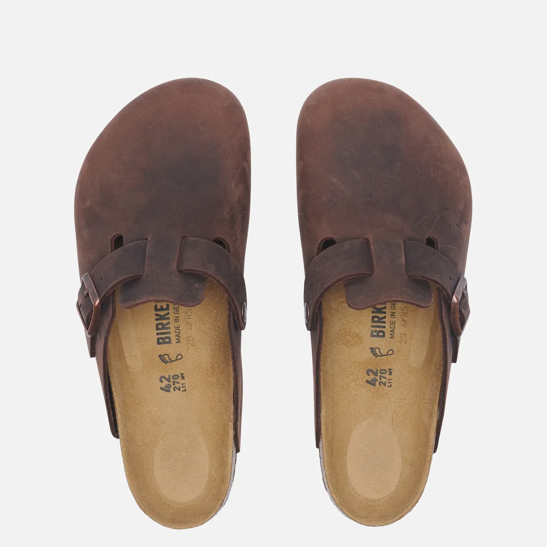 Birkenstock Мужские сандалии Boston Natural Leather Oiled