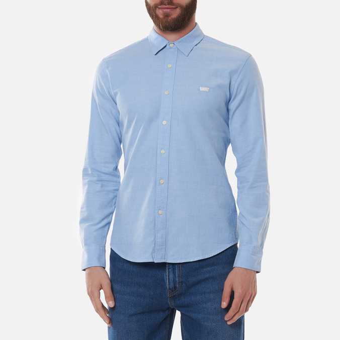 Мужская рубашка Levi's, цвет голубой, размер L 86625-0005 Housemark Slim Fit - фото 3