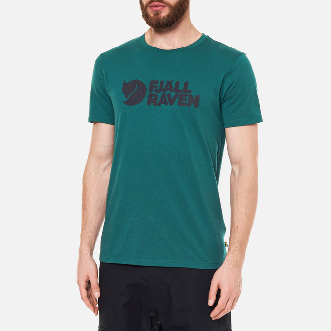 Мужская футболка Fjallraven, цвет зелёный, размер S 87310-667 Fjallraven Logo M - фото 3