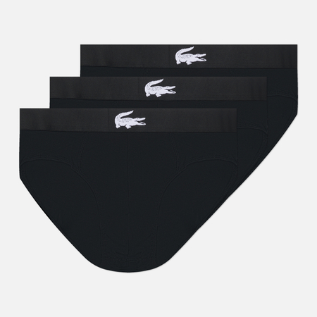 Комплект мужских трусов Lacoste Underwear 3-Pack Stretch Jersey Briefs, цвет чёрный, размер L