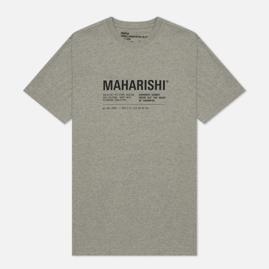 Мужская футболка maharishi Maha Miltype 21 Grey Marl