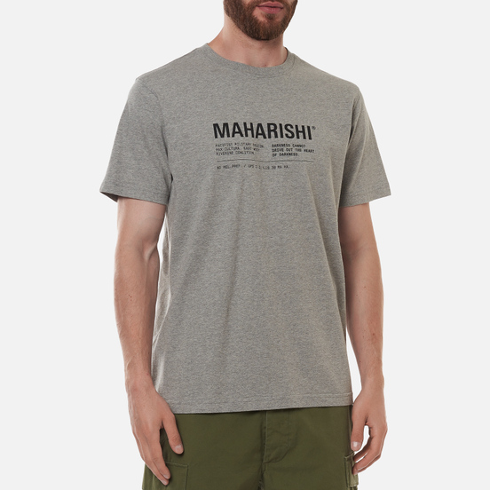 Мужская футболка maharishi Maha Miltype 21 Grey Marl