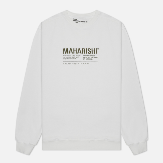 Мужская толстовка maharishi Maha Miltype 21 Crew Neck White/Olive